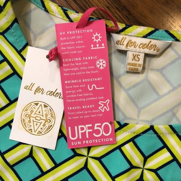 ALL FOR COLOR Citrus Grove Pattern Rich Half Sleeve Swing Dress UPF 50 Sz XS NWT - Picture 5 of 16